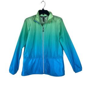 Lauren Ralph Lauren active ombre blue green windbreaker jacket size medium